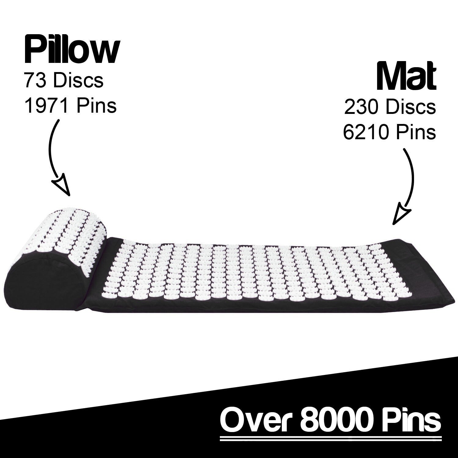Acupressure Mat with Pillow & Ball Acupuncture Pin Massage Set Neck Pain Relief