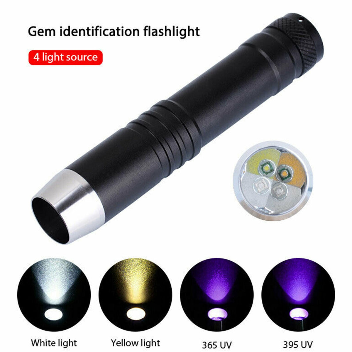 Gemstone Identification Light 4 in1 LED Flashlight Gemologist Professional