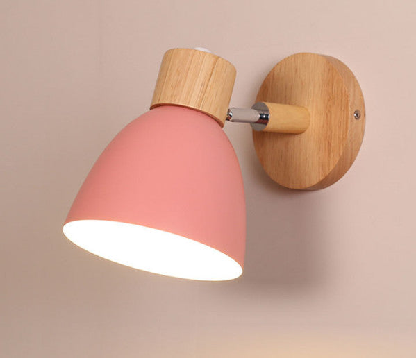 *Nordic* Wall Lamp Wood E27 Bedside Creative Macaron Wall Sconce Wall Light for
