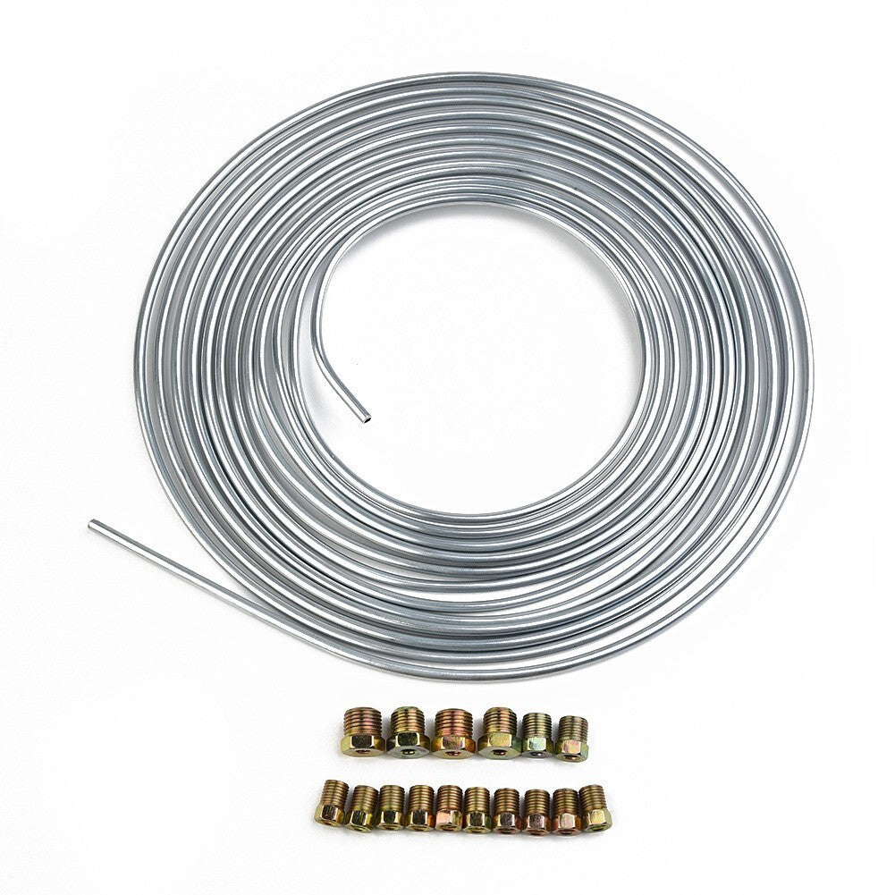 Silver Steel Nickel Kunifer Brake Line Pipe 25ft Roll 3/16'' Metric Fitting UK