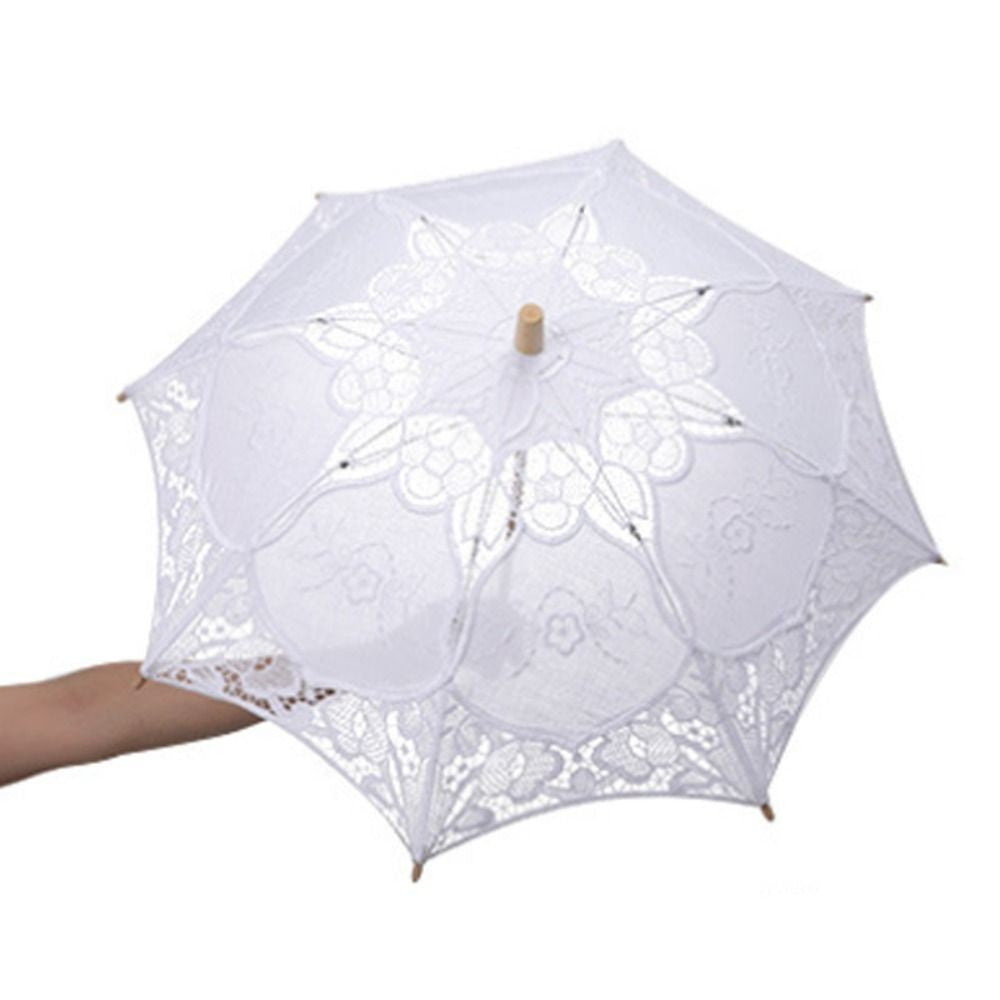 Wooden Handle Prop Umbrella Hollowed Parasol Umbrella  Women
