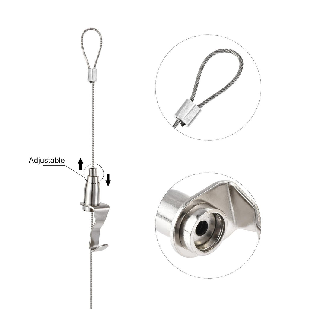 Picture Hanging Wire Kit, 4pcs 1M Adjustable Rail Hanging System, Load 66 lbs.*