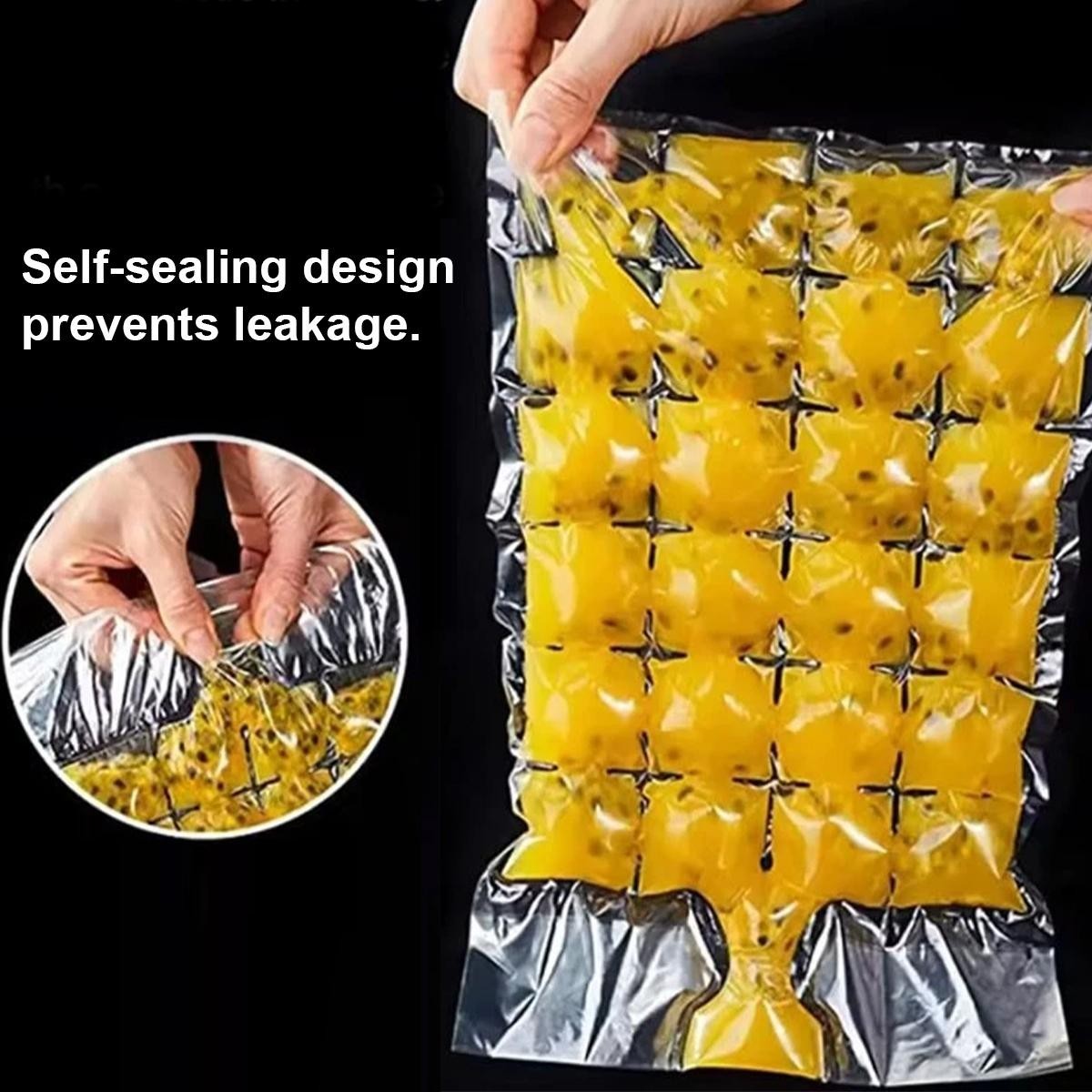 100 Ice Cube Freezer Bags 2400 Disposable Cubes Maker Clear Bag Fridge Party BBQ