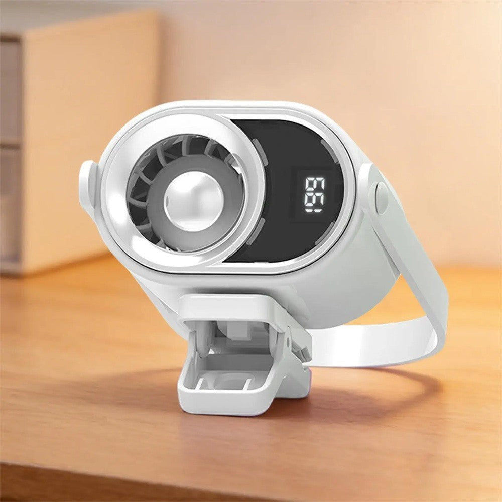 Smart LED Turbo Fan–Lightweight Portable,Real-Time Speed for Car, Office & Camp