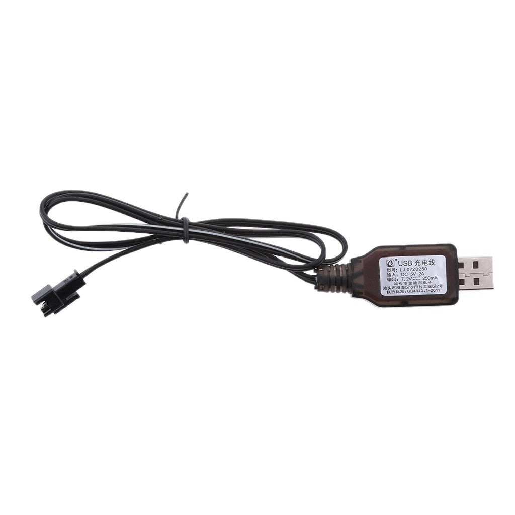 7.2V USB to SM 2Pin NI-MH NI-Cd Battery Fast Charger Cable for RC Drone Toys
