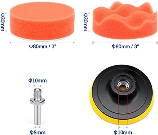 22 Car Polisher Gross Polishing Pads for Drill Sponge Buffer Waxing Buffing Kit