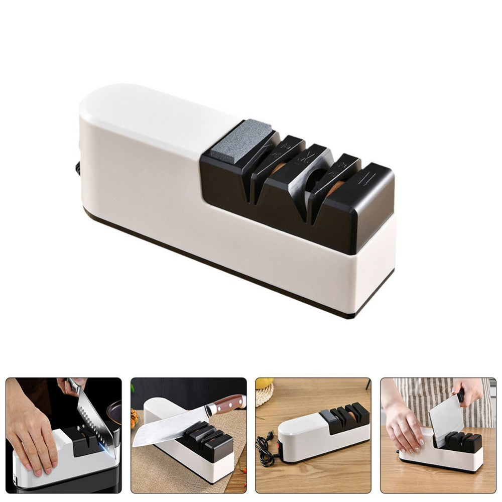 5in1 Electric Knife Sharpener System with Straight Blade Diamond Knife Sharpener
