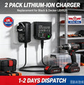 2Pack Charger Lithium-Ion Replacement for Black & Decker LBXR20 14.4V 18V 20V