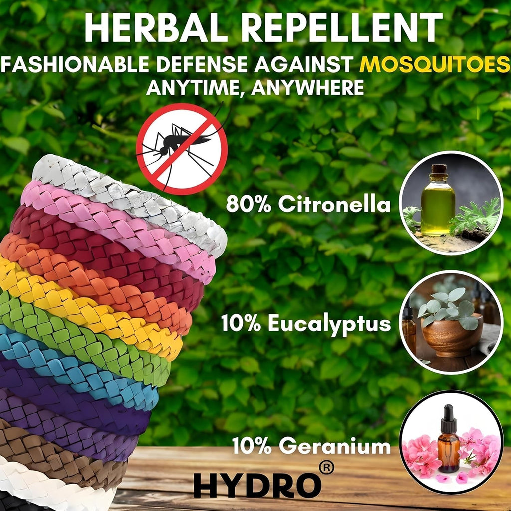 12X Mosquito Repellent Plastic Bracelets Natural Waterproof Deet-Free Non Toxic