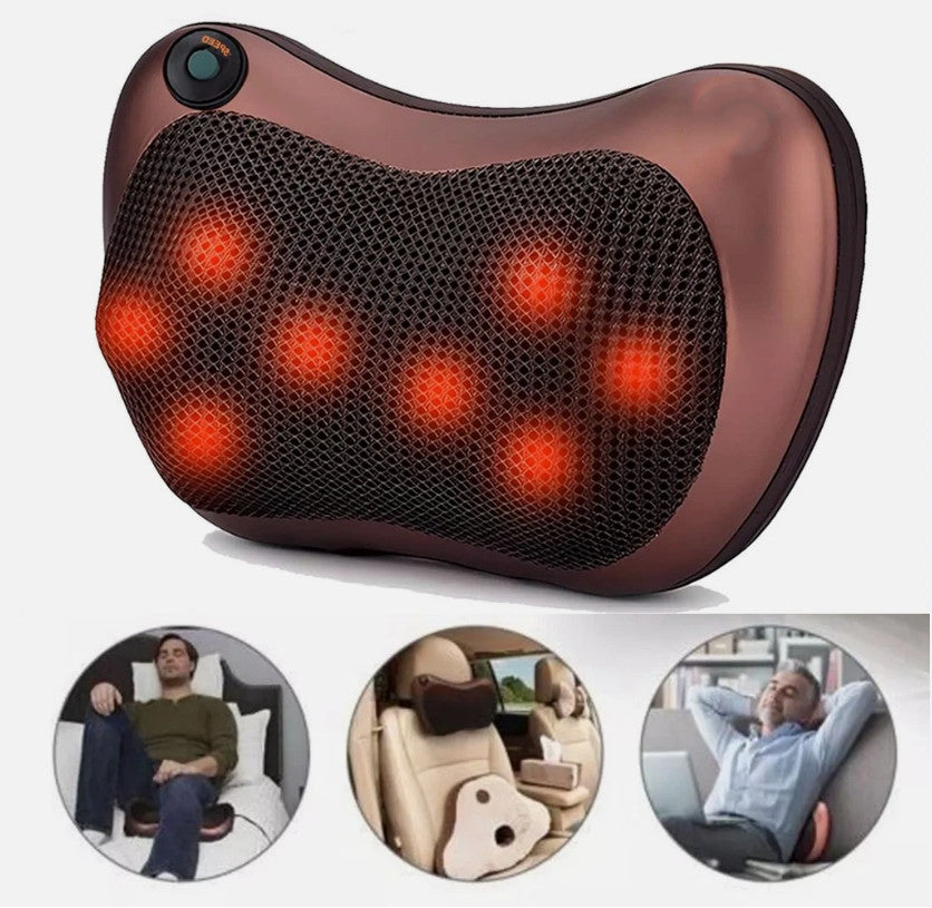 8 Kneading Electric Massagers Pillow Shiatsu Neck Back Cushion Lumbar Home Car