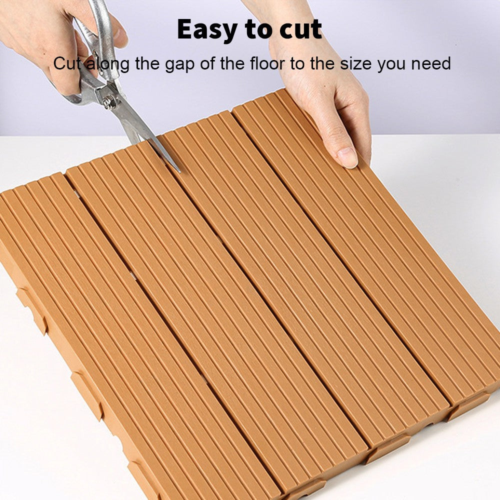 12Pack Heavy Duty Deck Tiles - Anti-Slip Interlocking Floor 30x30cm Outdoor UK