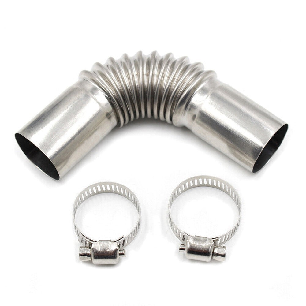 24mm Elbow Pipe Air Diesel Heater Exhaust Connector w/Clamps For Diesel Heater