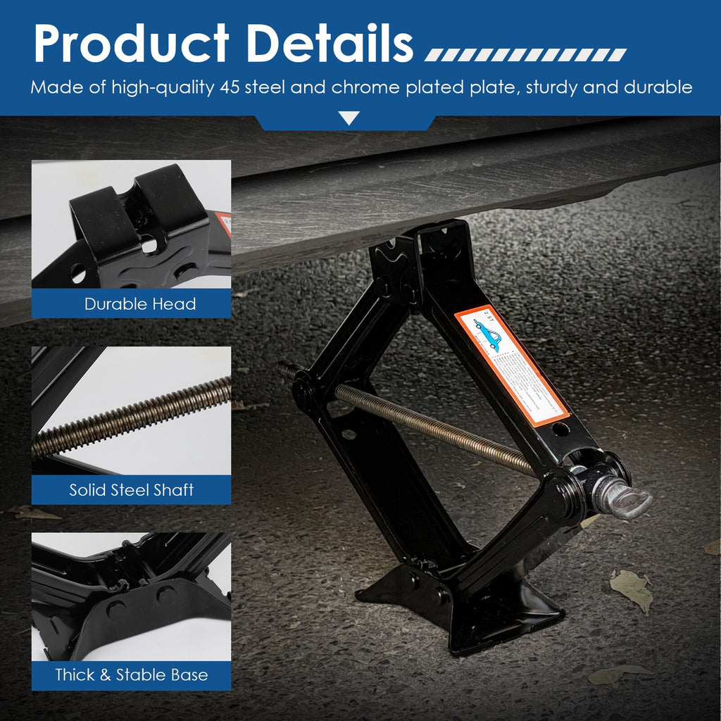 2.5 Ton Car Auto Jack Kit with Hand Crank Wrench Garage Tool Scissor Jack Set UK