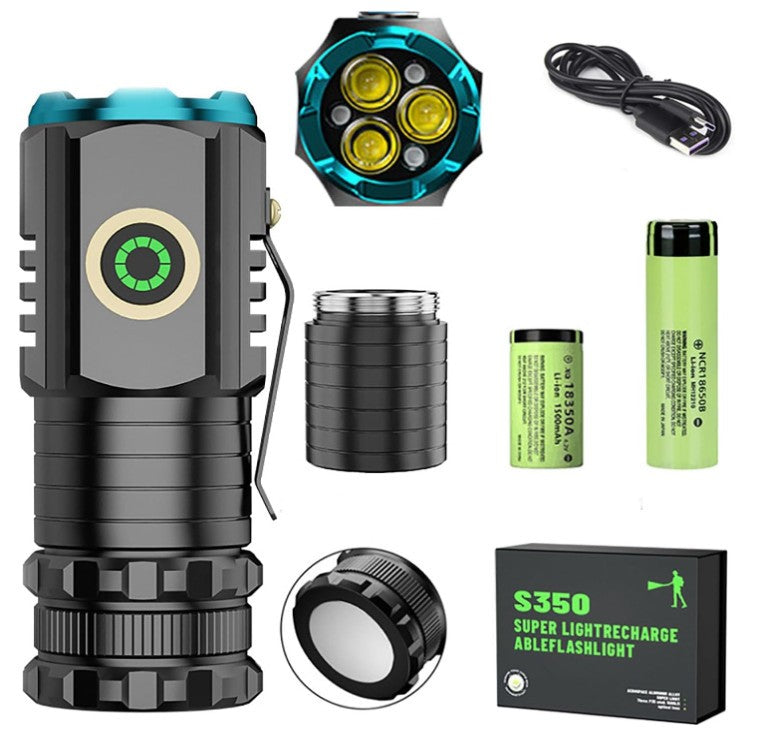 Powerful LED Flashlight Super Bright Torch Rechargeable Lamp Battery
