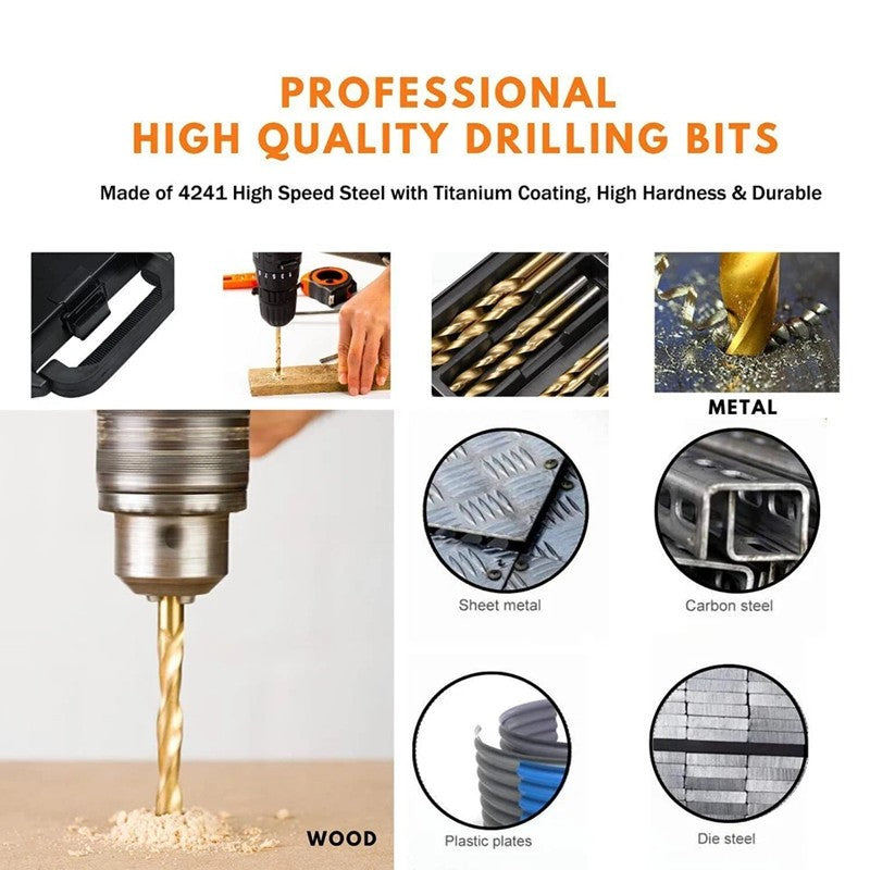 99pcs HSS Cobalt Drill Bits Set 1.5-10mm for Metal Stainless Steel High-Speed
