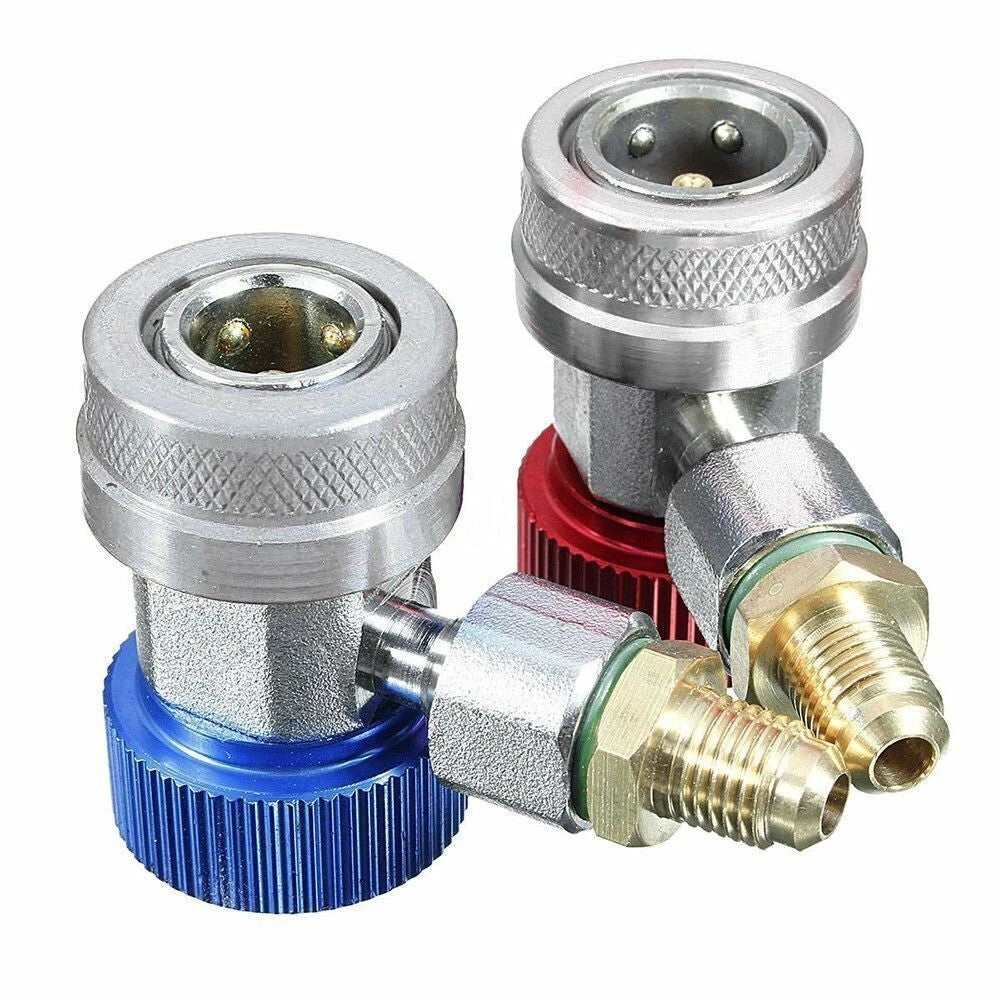 1/4" Car Air Con Connector Fit A/C Manifold Gauge Adapter R134A Low/High Coupler