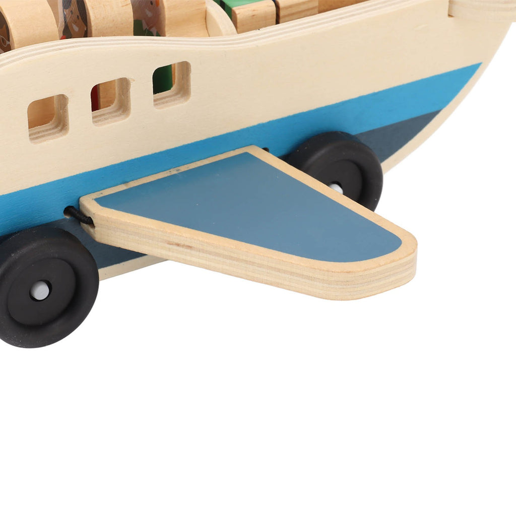 Corrosion Resistant Wooden Plane Toy Set – Suitcase & Building Blocks