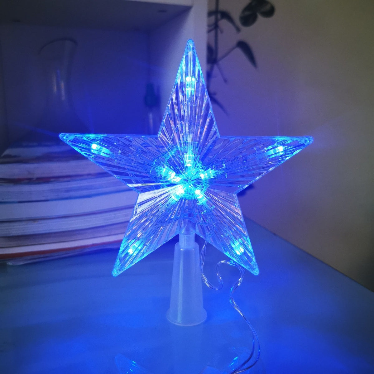 Christmas LED Light Tree Topper Star, Xmas Holiday Tree Decoration Star Light
