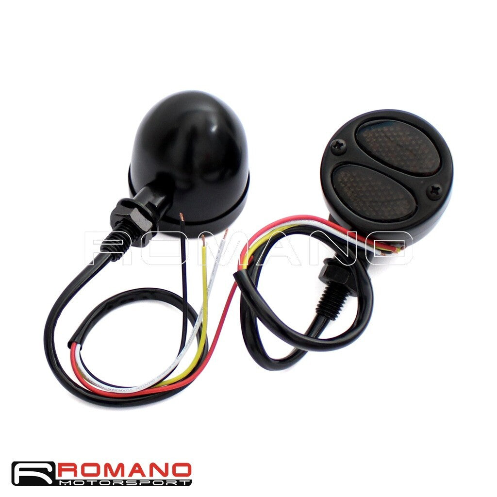 Motorcycle 3 In 1 LED Turn Signals w/ Brake Light Blinkers For Harley Cafe Racer