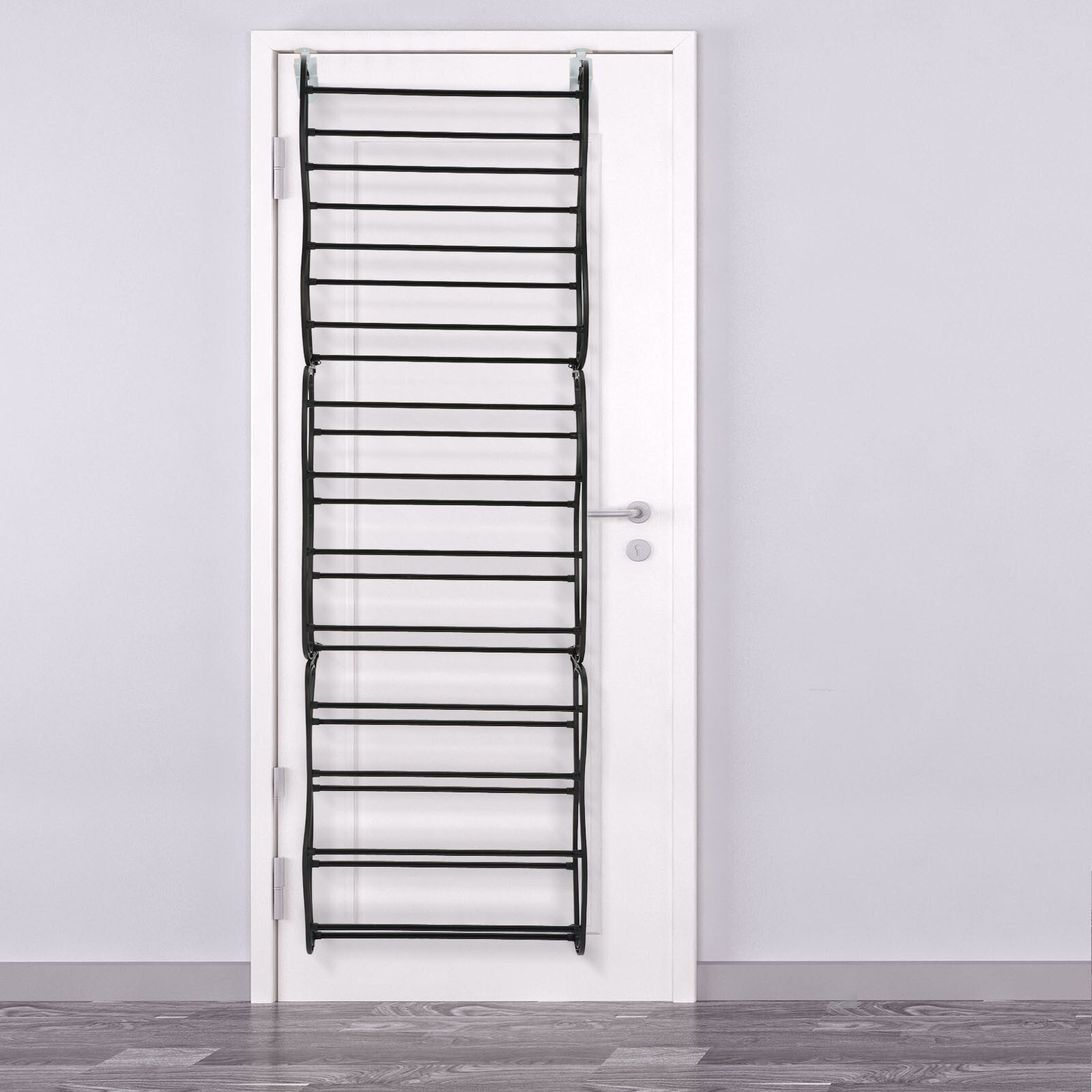 Over The Door Shoe Storage Organiser 36 Pair Hanging Hook Shelf Rack