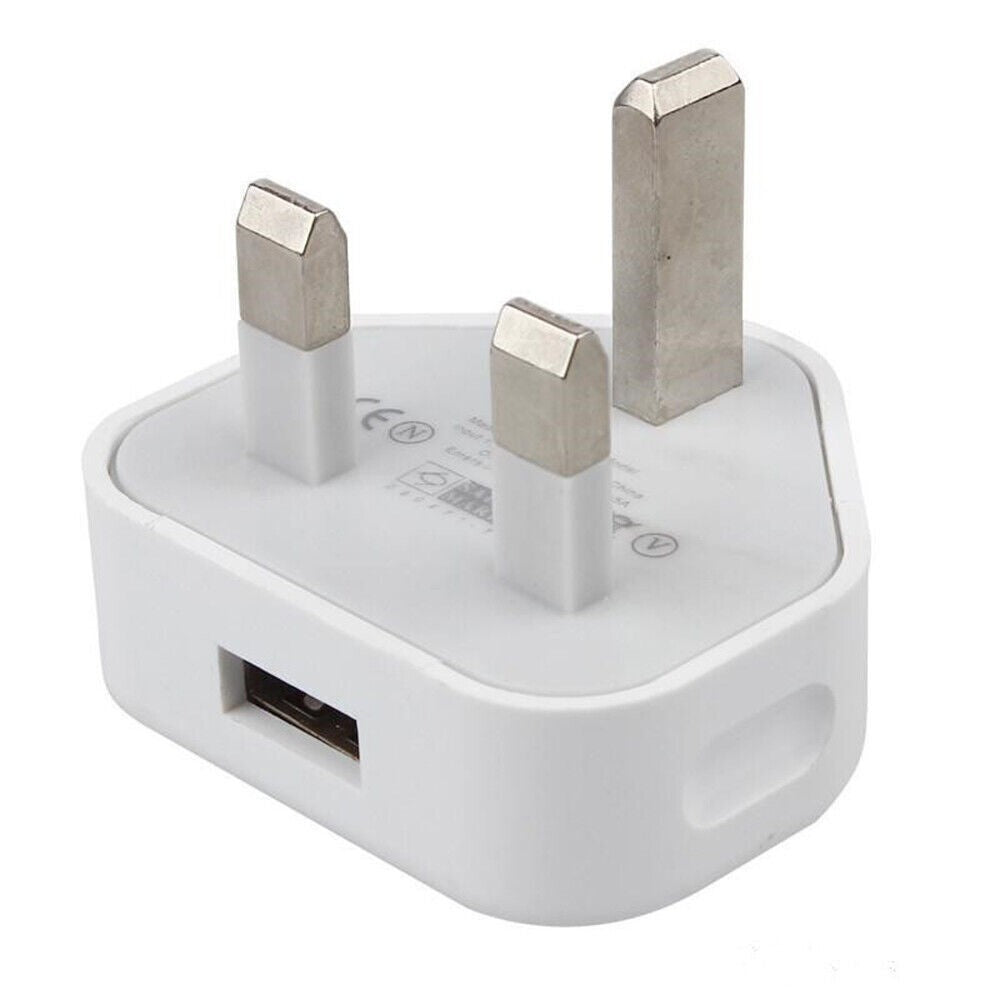 6 Pack UK USB Wall Charger 3 Pin Plug Mains Adapter For Phones, Tablets Power UK