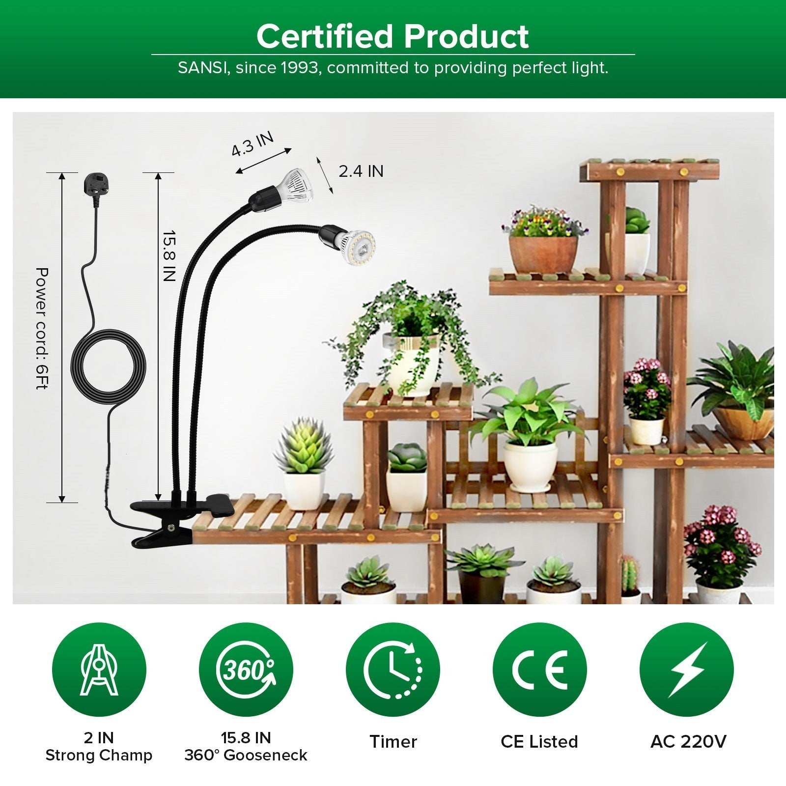 LED Clip Grow Light for Indoor Plants Veg Growing Lamp