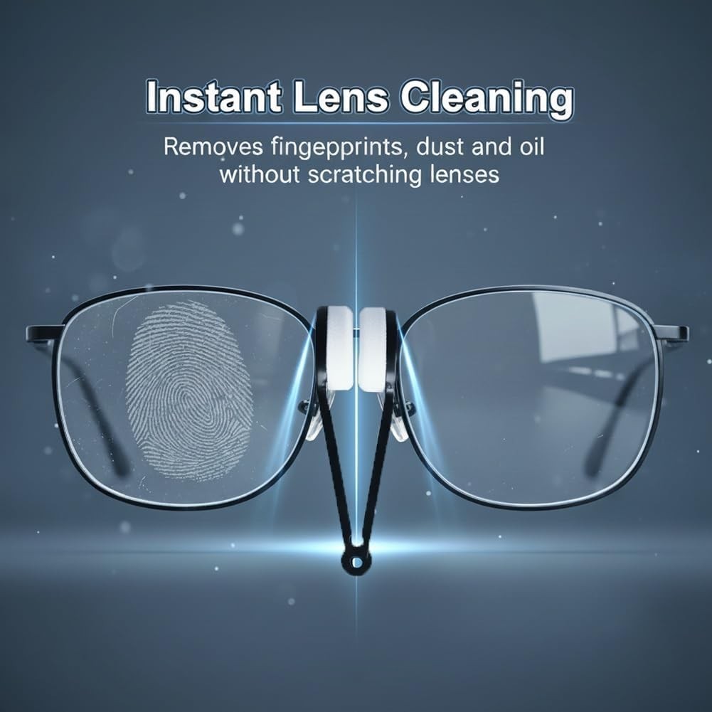 5PCS Portable Cleaning Tongs for Eyeglasses, Mini Glasses Cleaner with Keychain