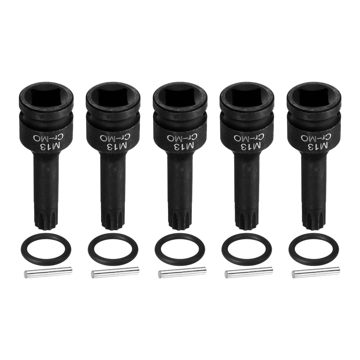5pcs 1/2" Drive M13 Triple Square Impact Spline Bit Socket 13mm CR-MO Steel