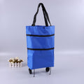 2 In 1 Folding Shopping Trolley Bag Grocery Cart On Wheels Bags Reusable Handbag