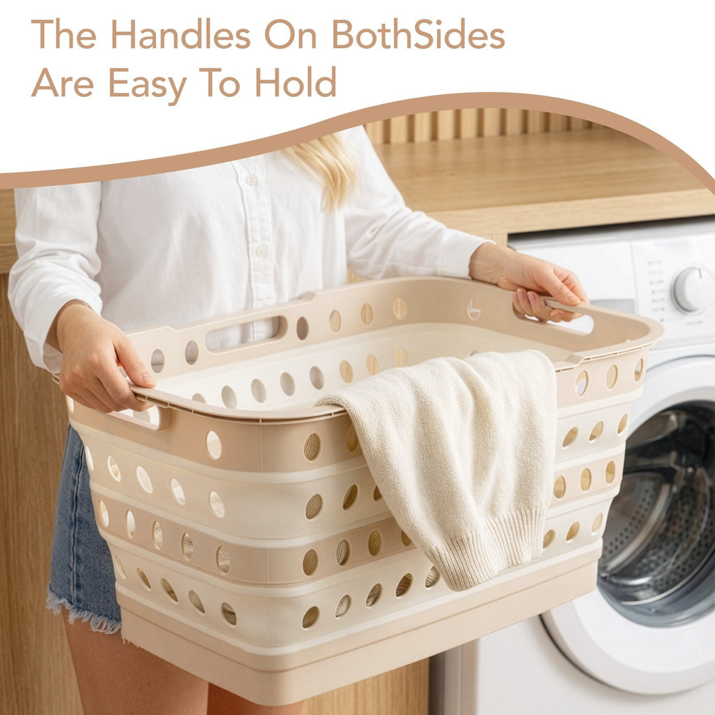 Large Capacity Foldable Laundry Basket with Standing Legs  Collapsible Hamper
