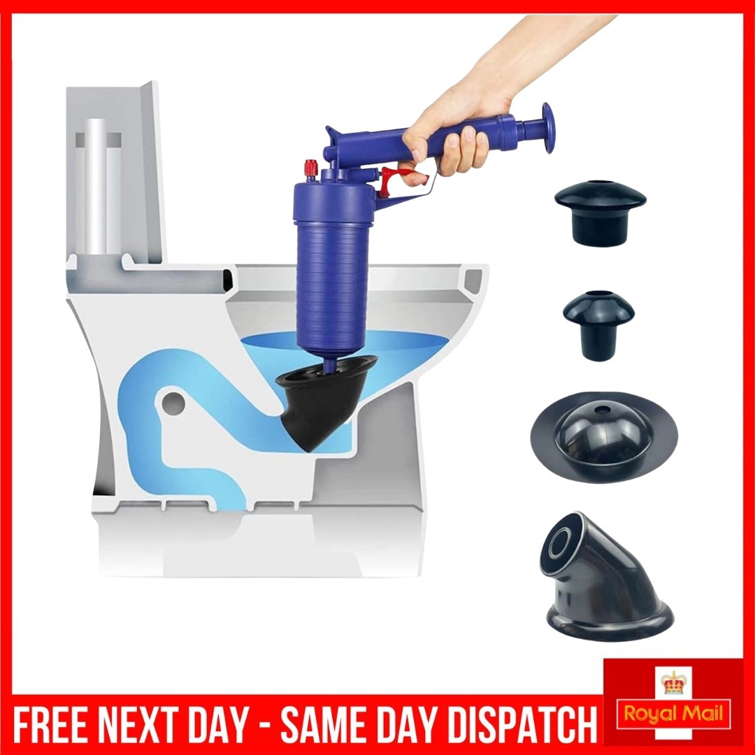 Drain Blaster Air Plunger – High Pressure Toilet Sink Kitchen Drain Unblocker