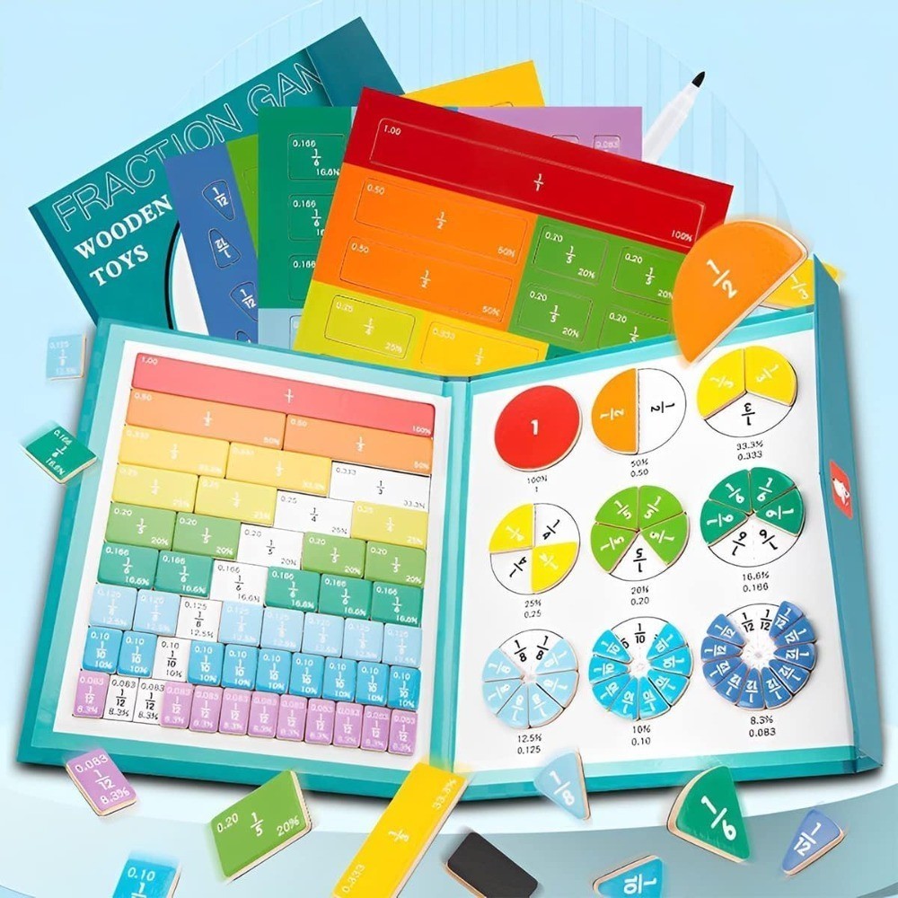 Enlightenment Magnetic Fraction Learning Math Toy Math Teaching Aids  Children