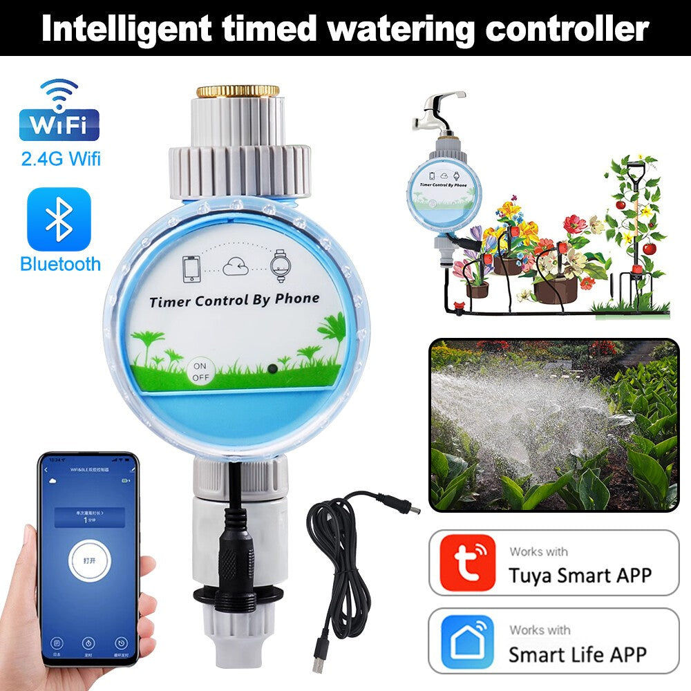 Tuya WIFI Bluetooth Smart Garden Watering Timer Auto Irrigation Controller Valve