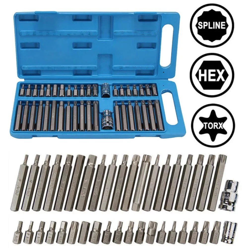 40 Allen Torx Hex Star Spline Socket Bit Set 1/2" 3/8" Drive Car Repair Tool Kit
