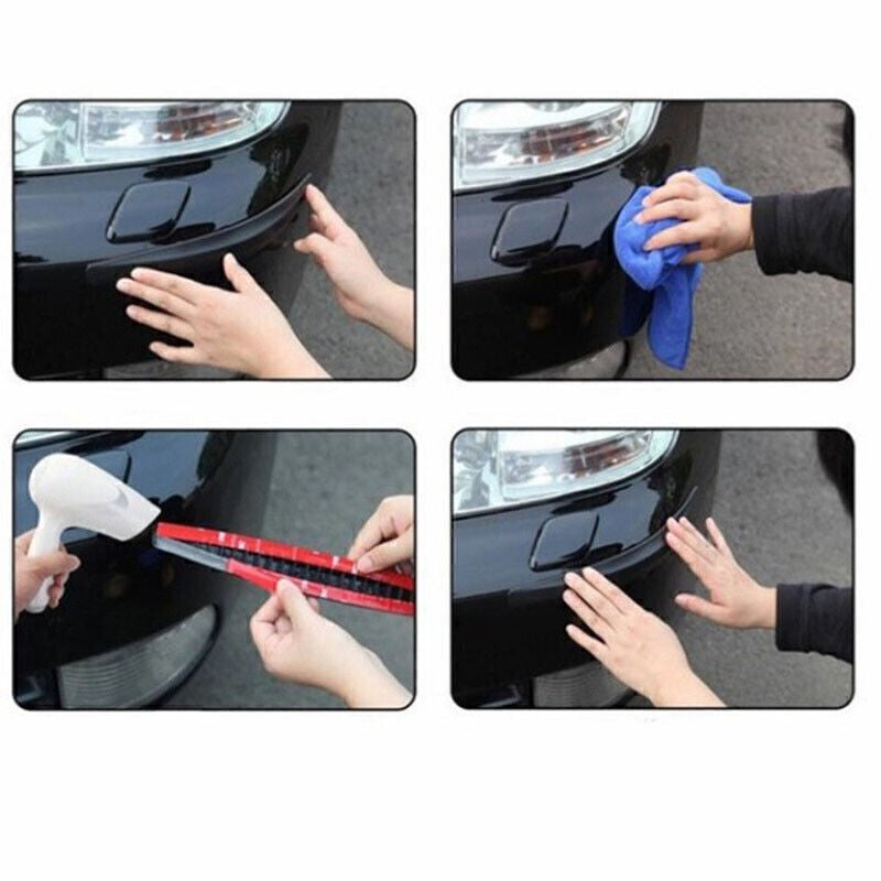 2X Car Carbon Fiber Anti-rub Strip Bumper Body Corner Protector Guard Trim