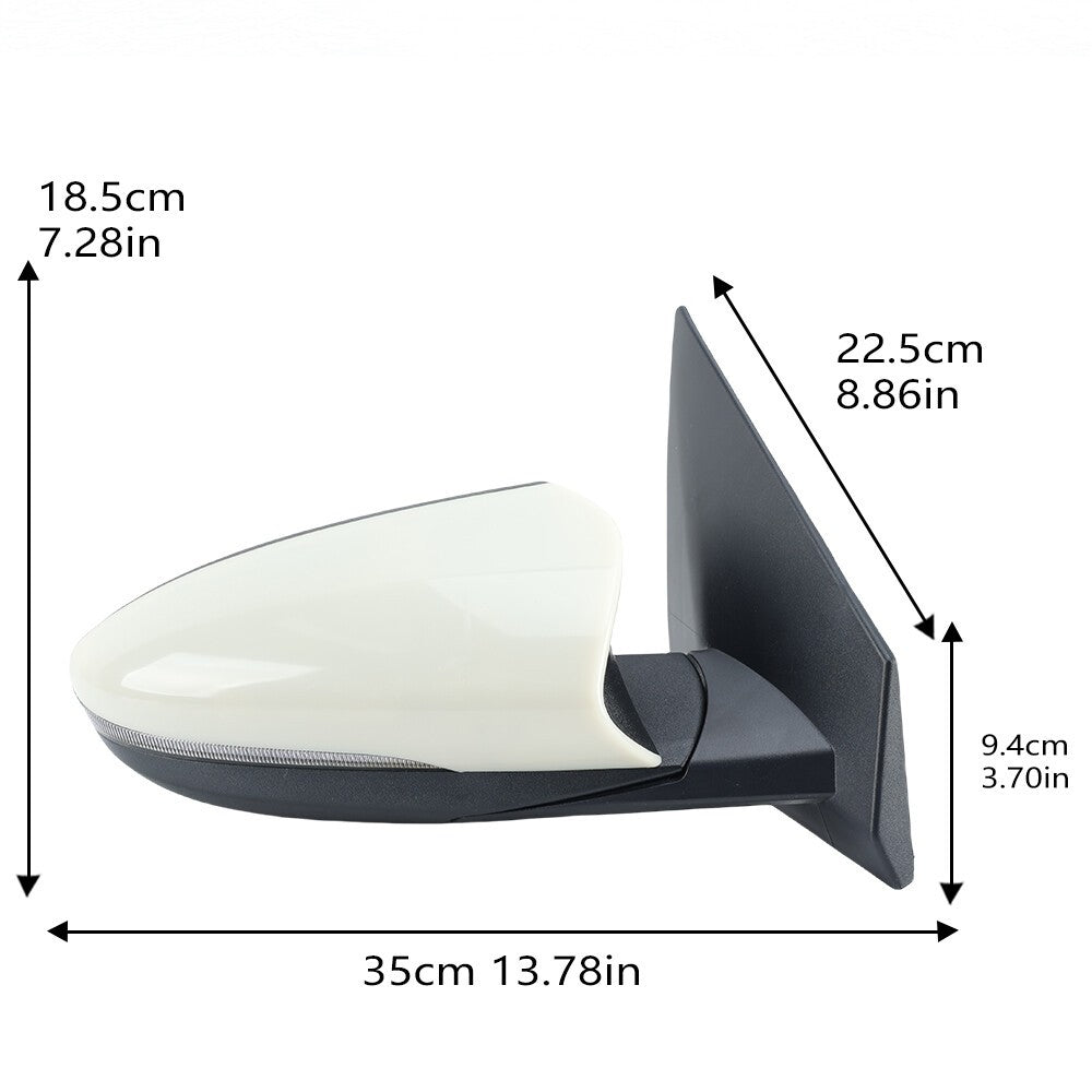 Right Door Wing For Hyundai i20 MK3 2020-2024 Mirror  Primed White Power Driver