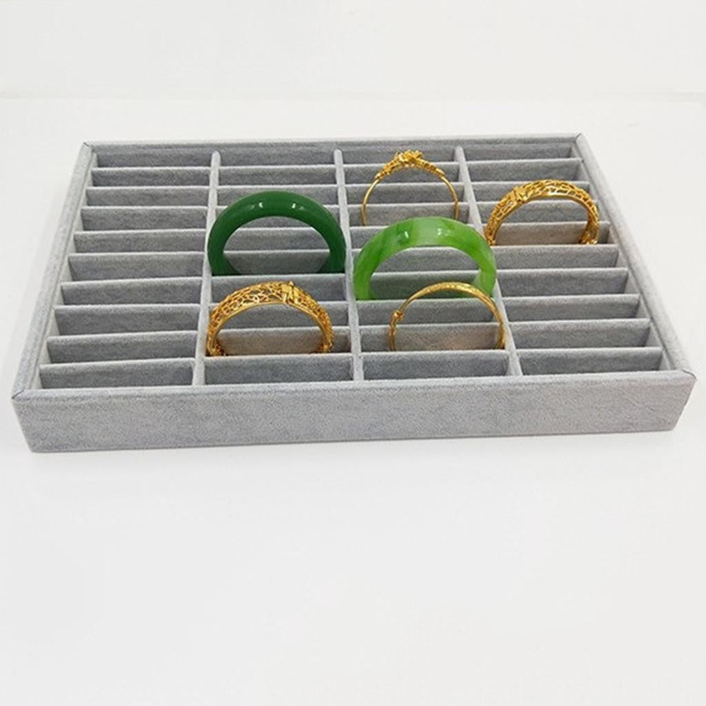40 Slot Velvet Bangle Storage Display Box Bracelet Tray Organizer Jewelry Gift