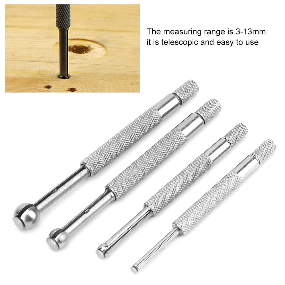 3mm-13mm Small Hole Telescopic Bore Gauge Kit 4 Pieces Full Ball Measuring Gage
