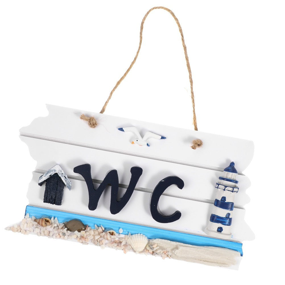 Wc Signs for Decor Seaside Themed Accessories Nautical Bathroom Beach