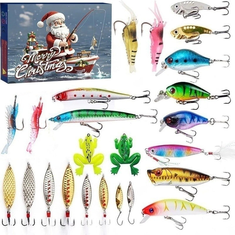 2026 Christmas Fishing Advent Calendar 24 Days Fishing Lure Countdown Calendar