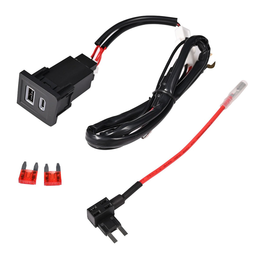 For Multivan T5 2003-2015 Car Dual USB PD+QC3.0 Charger Socket Socket Red Light．
