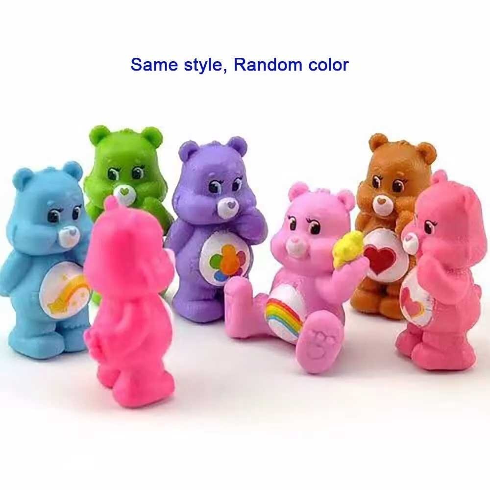 Cute Care Bears Rainbow Bear Doll 12PCS Cake Decoration Topper Figure Toy