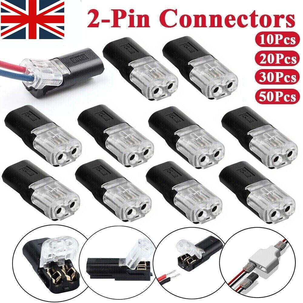 2-Pin Way Plug Car Automotive Waterproof Electrical Connector Wire Cable UK