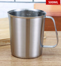 304 Stainless Steel Measuring Cup Jug Mug Cafe Home Kitchen Lab 0.5-2 Litre