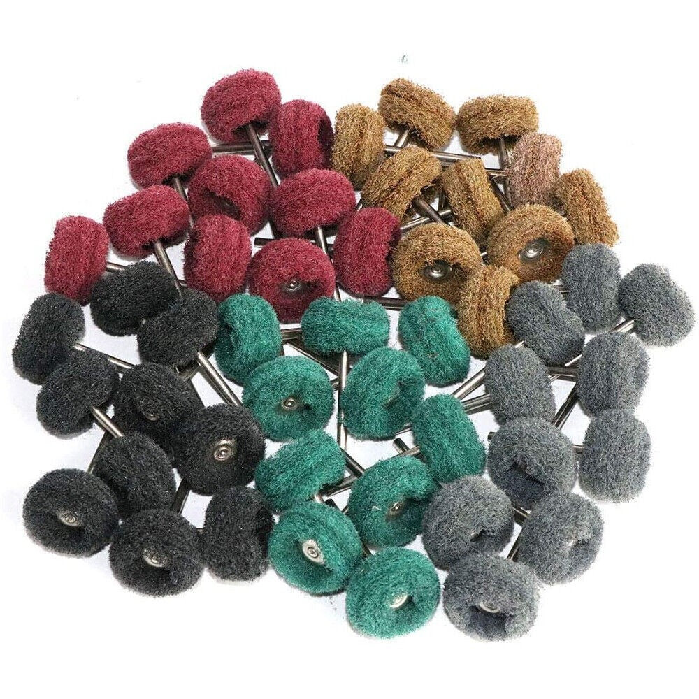50pcs Abrasive Wheel Brush Buffing Polishing Wheel Dremel Rotary Tool Drill Bit