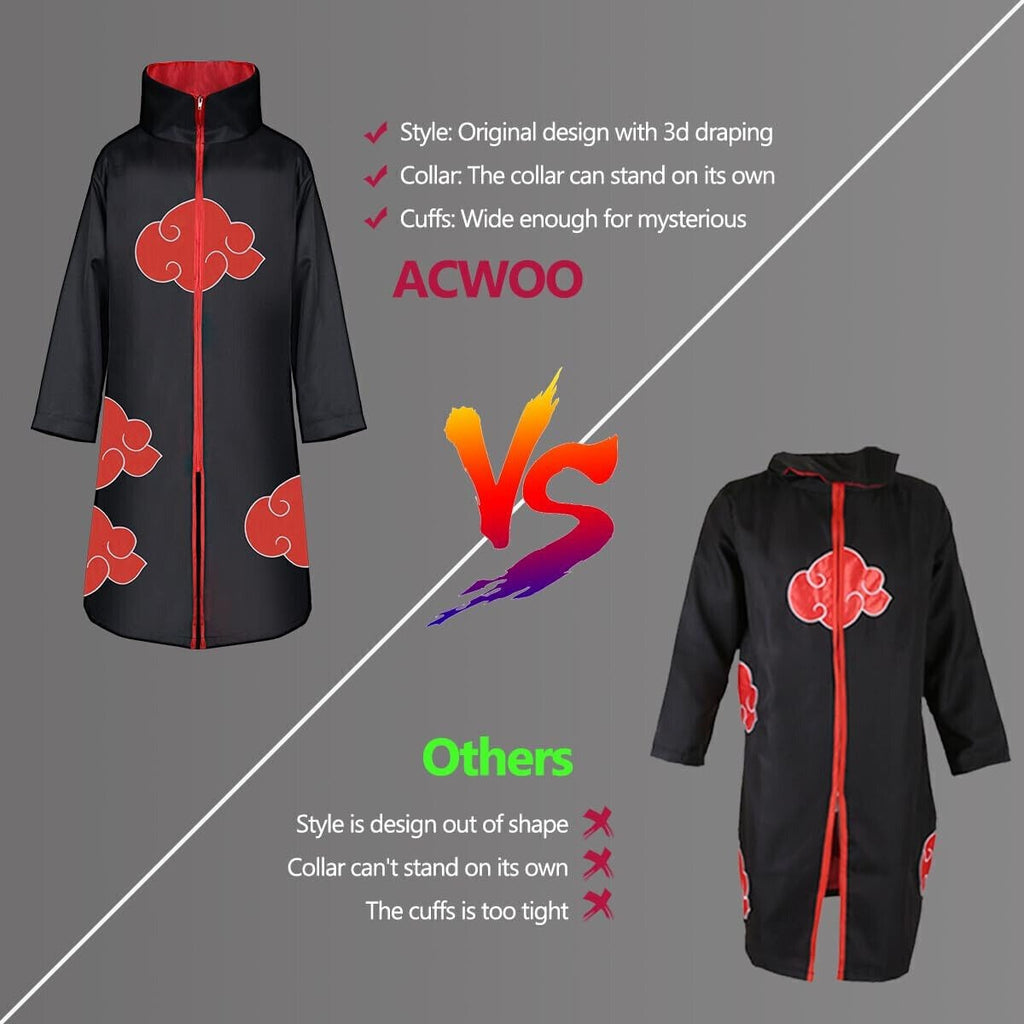 Akatsuki Uchiha Itachi Anime Cosplay Unisex Costume Ninja Naruto Cloak Cosplay