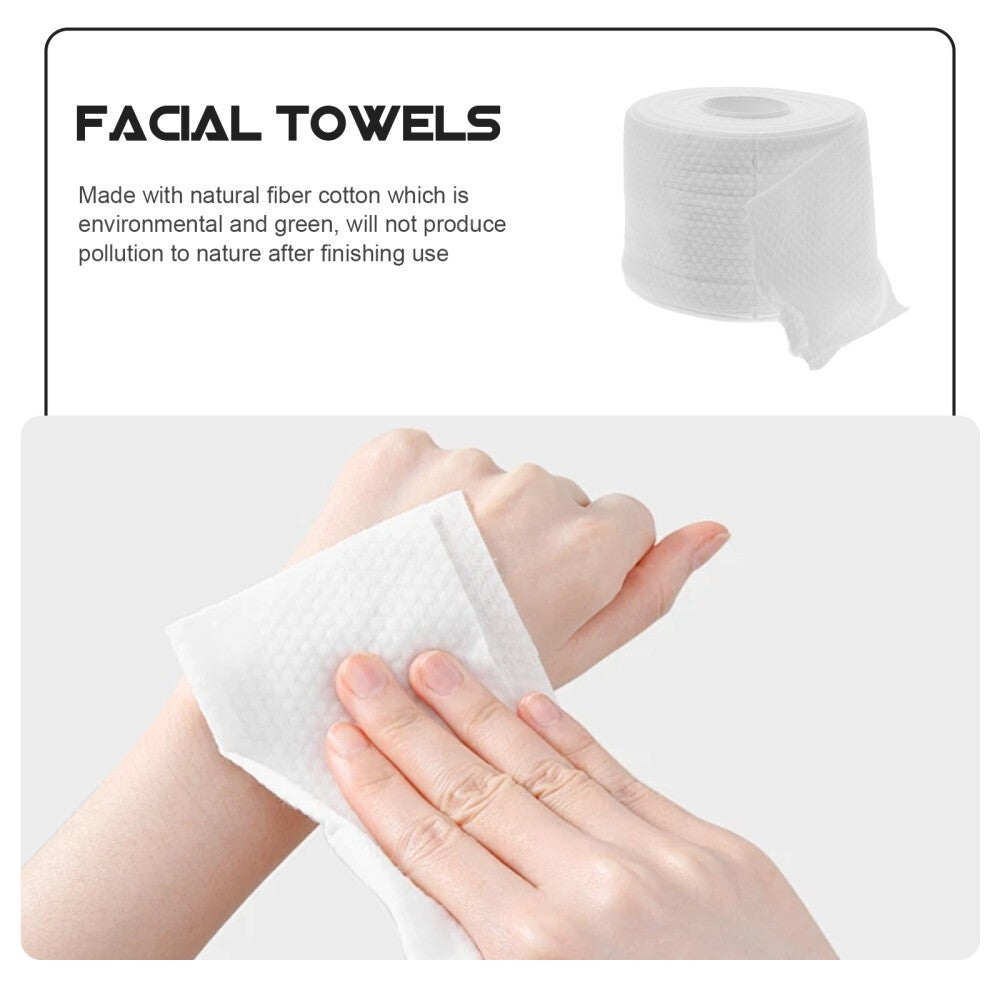 1 Roll Reusable Cotton Facial Towels Makeup Remover Pads Travel Cleansing Wipes