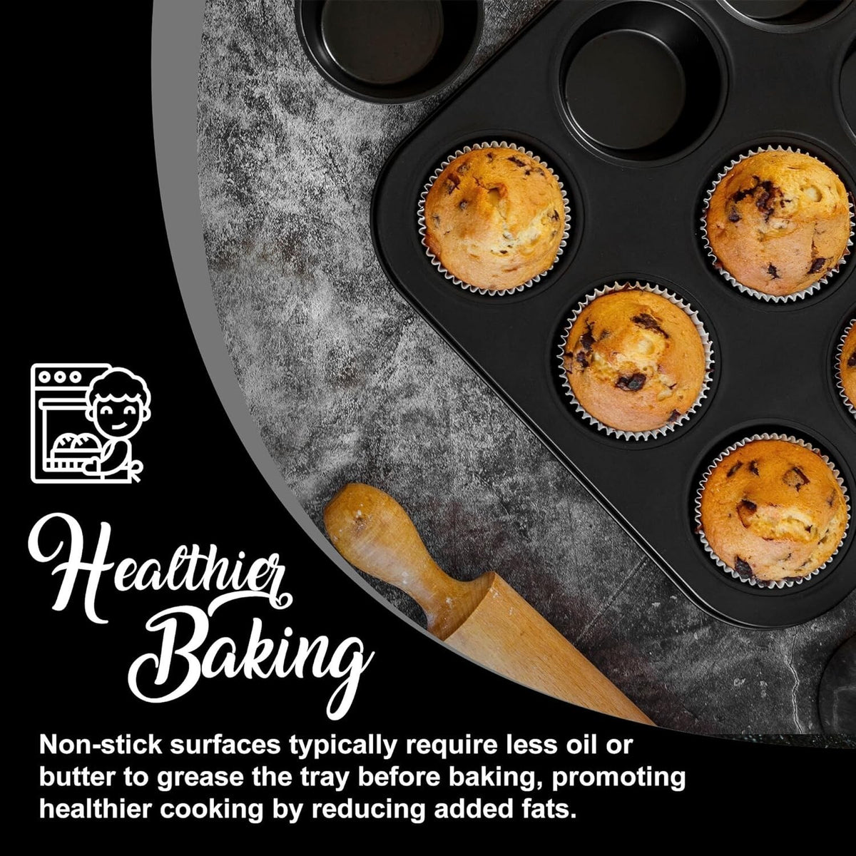 LARGE MUFFIN PAN YORKSHIRE PUDDING CUP MOULD BAKEWARE 12 CUPS CAKE BAKING TRAY