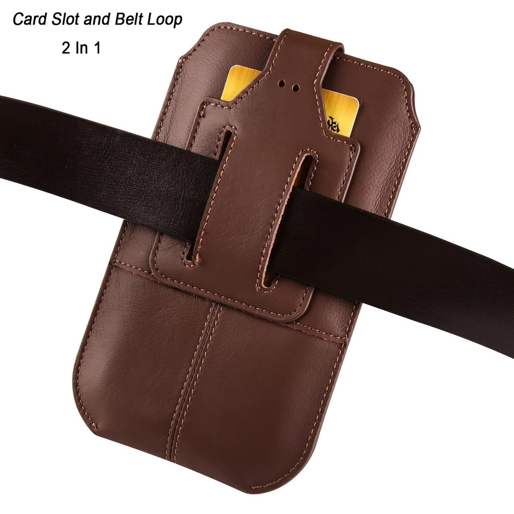 Men Leather Mobile Phone Pouch Holster Belt Bag Universal Phone Bag Covers Case