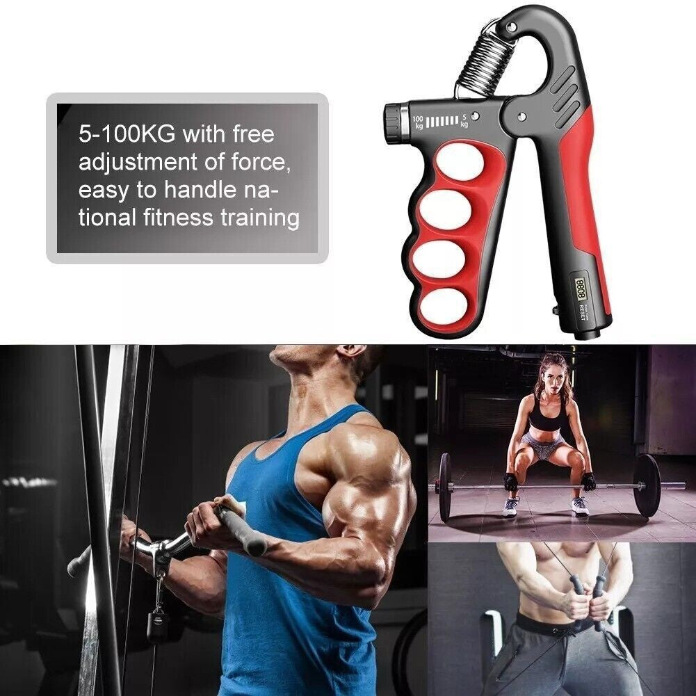 5-100KG Adjustable Grip Strengthener Hand and Forearm Trainer with Counter